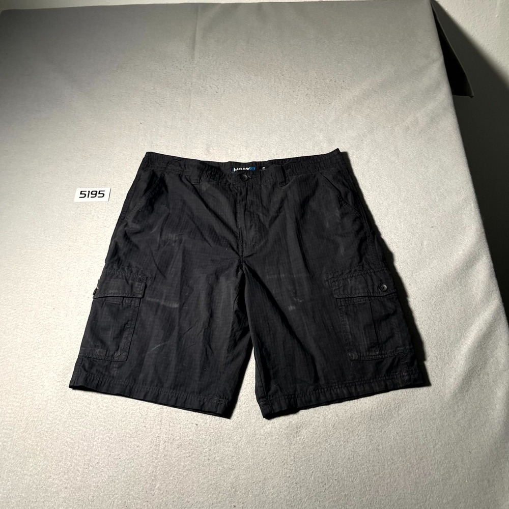 Tony Hawk Cargo Shorts Mens 36 Black Ripstop Flat Front Hiking Skate Outdoor